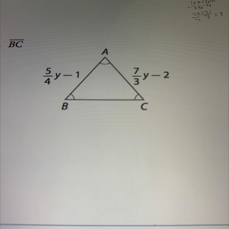 I’m not sure how to slove this problem it’s a equilateral triangle and I’m trying-example-1