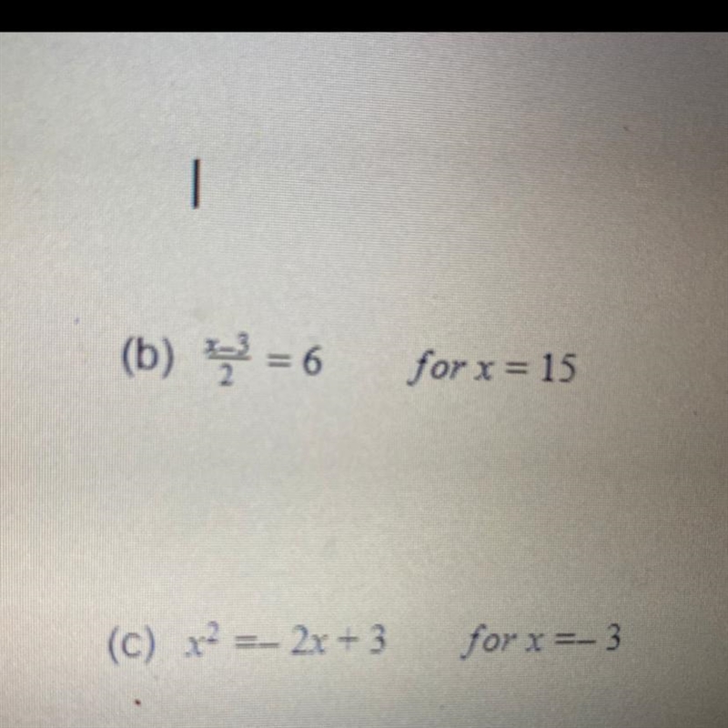 Show that each of the following values for the given variable is a solution to the-example-1