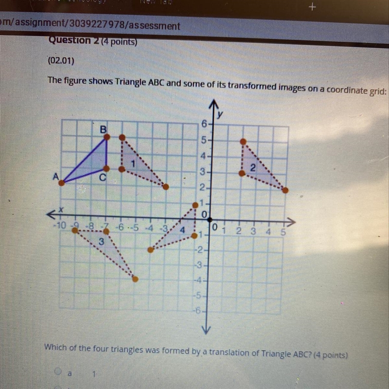 HELPPPP The figure shows Triangle ABC and some of its transformed images on a coordinate-example-1