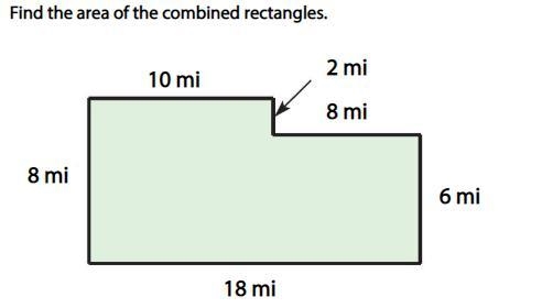 Find the area of the Combined Rectangles.-example-1