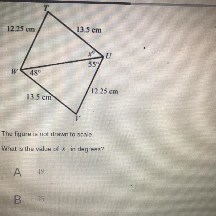 Can I get some help? A. 48 B. 55 C. 77 D. There is not enough information given to-example-1