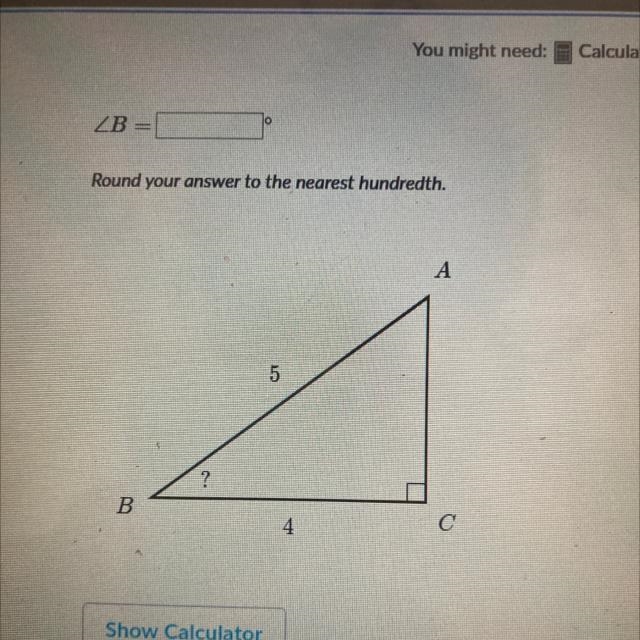 ZB Round your answer to the nearest hundredth. А 5 B 4 C-example-1