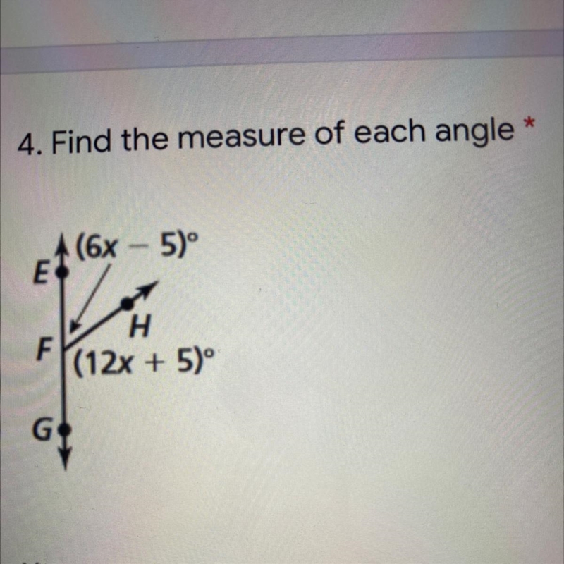 * 4. Find the measure of each angle Please help need answers ASAP-example-1