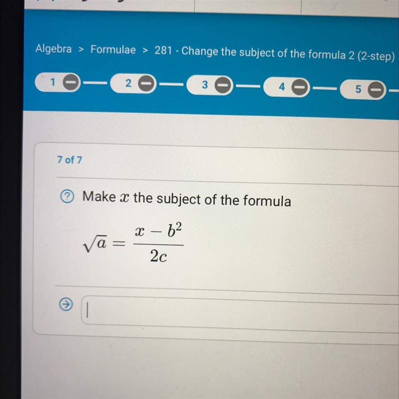 © Make x the subject of the formula – 62 a 2c-example-1