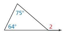 The measure of the exterior angle of the triangle is-example-1