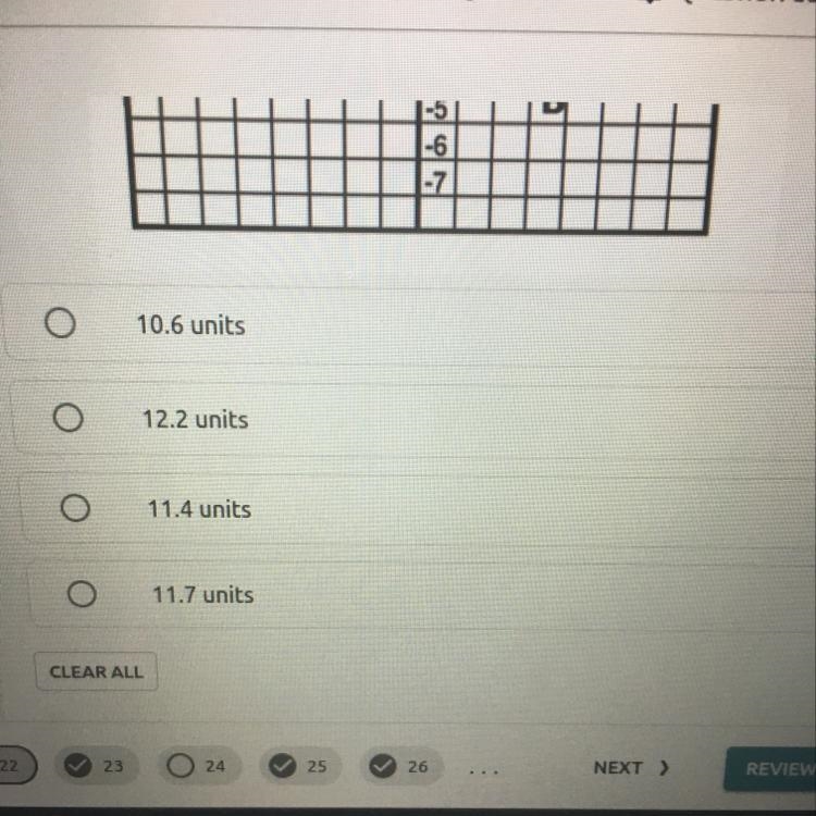 What is the distance between point A and B , to the nearest tenth ?-example-1