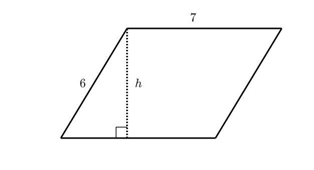 The parallelogram shown below has an area of 35 units. find the missing height-example-1