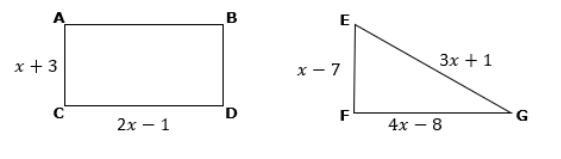 Two shapes with equal perimeter are pictured below. What is the measure, in units-example-1