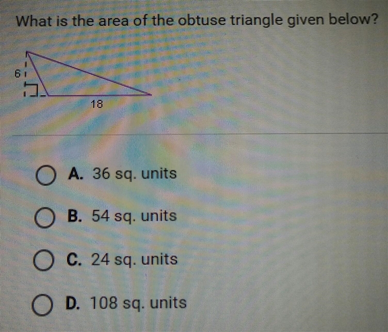 What is the area of the obtuse triangle given below?​-example-1