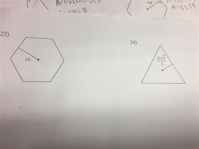 Find the area of each regular polygon. Round your answer to the nearest tenth if necessary-example-2