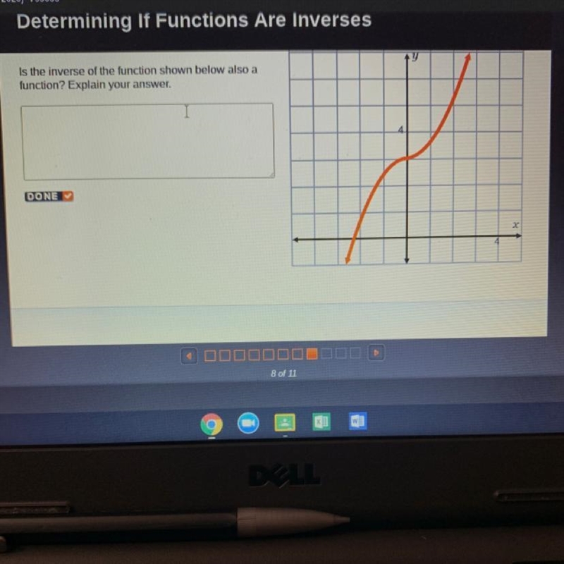 Is the inverse of the function shown below also a function? Explain your answer. Can-example-1