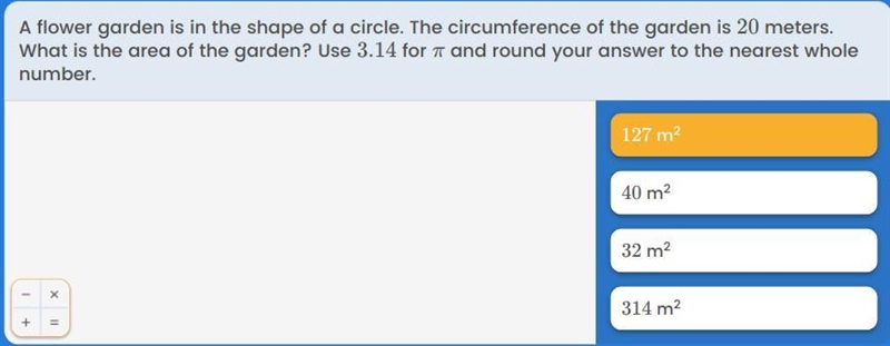 How are u supposed to find the area only with the circumference?-example-1