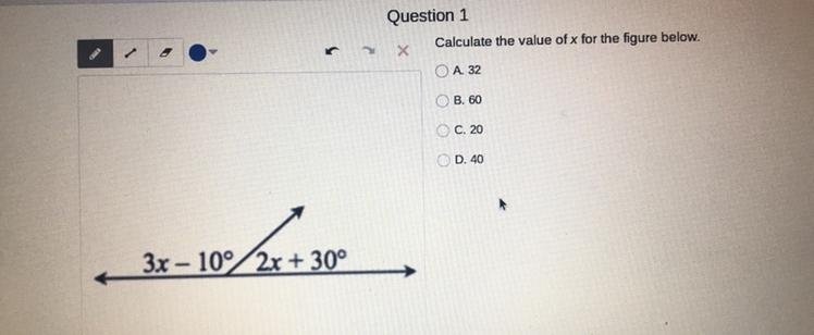 Calculate the value of x for the figure below-example-1