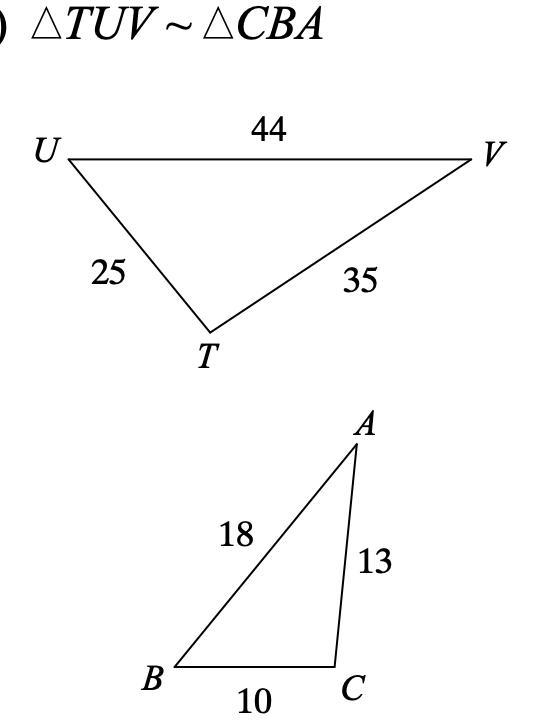 State if the triangles in each pair are similar. If so, state how you know they are-example-1