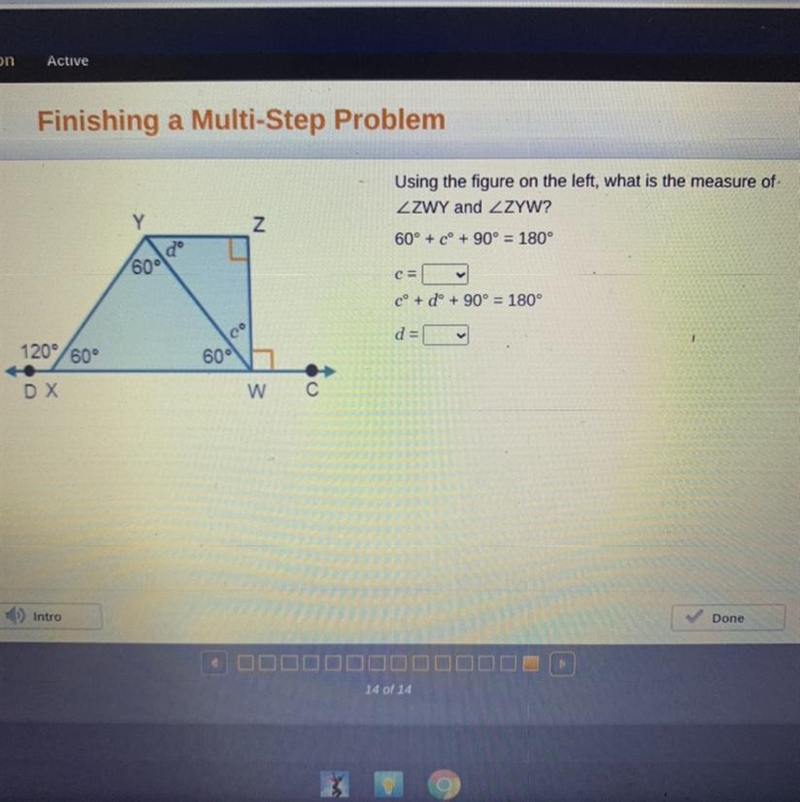 Using the figure on the left, what is the measure of-example-1