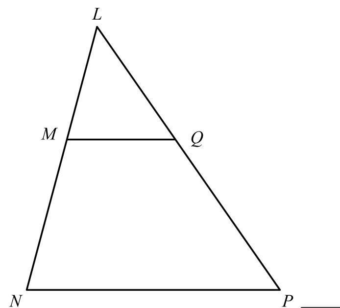 If MQ = 9, NP = 27, and LQ = 15, calculate the length of LP. Assume ΔLMQ ~ ΔLNP. Image-example-1