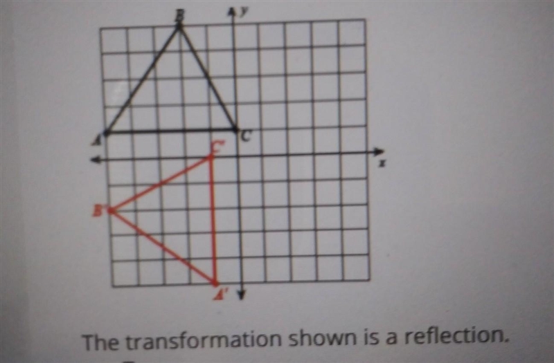 The transformation shown is a reflection true or false​-example-1