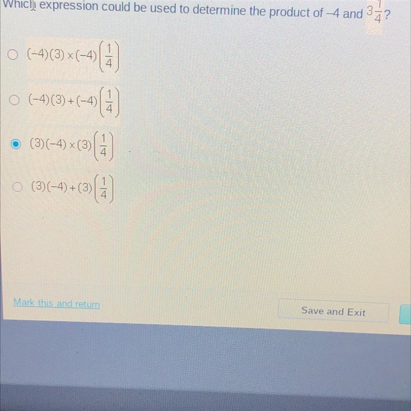 Which expression could be used to determine the reduction of -4 and 3 1/4-example-1