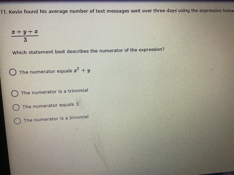 Kevin found his average number of text messages sent over three days using the expression-example-1