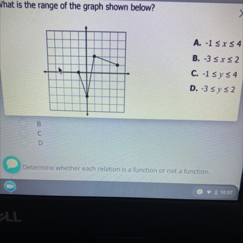 What is the range of the graph below-example-1