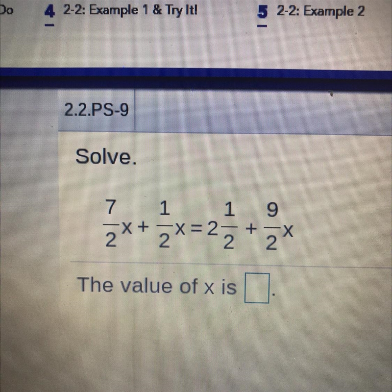 What is the value of X-example-1