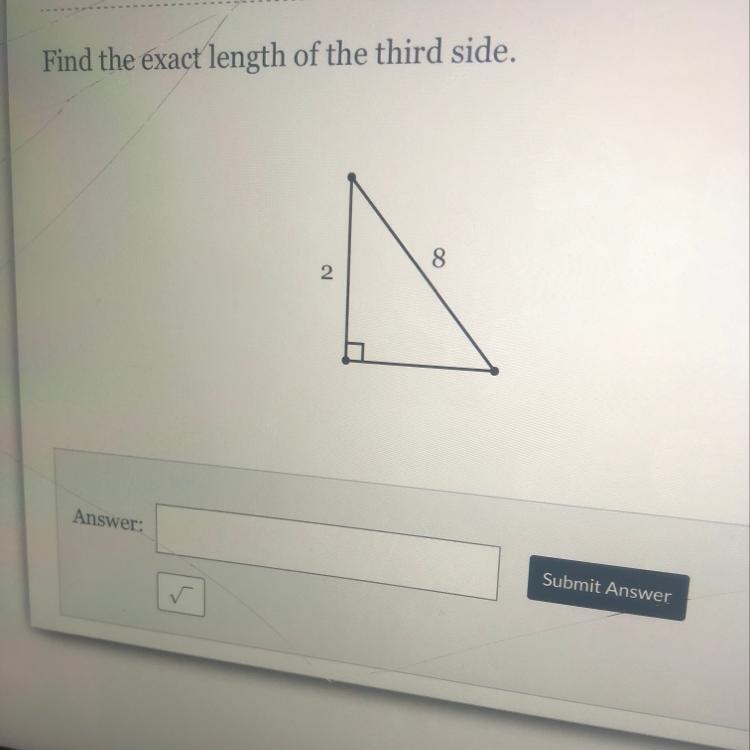 Find the exact length of the third side-example-1