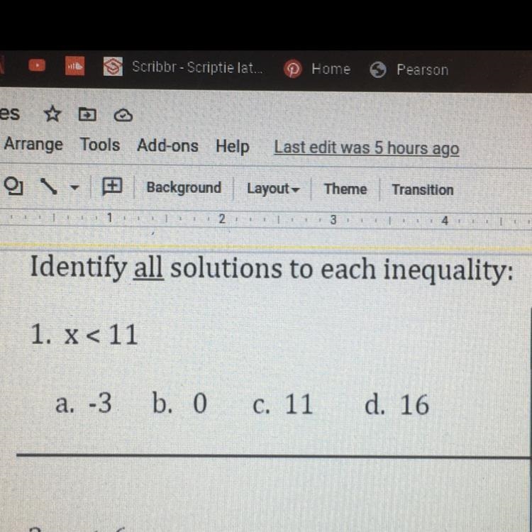 Identify solutions to each inequality- pls someone help me-example-1