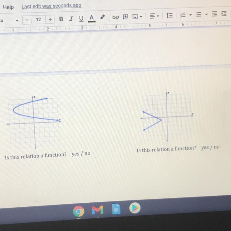 6. Look at this graph: Is this relation a function? Yes or no 8. Look at this graph-example-1