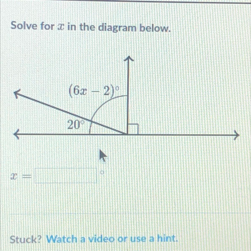 PLEASE HELP ME ASAP Solve for x in the diagram below-example-1