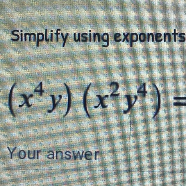 (x^4y)(x^2y^4)= simplify using exponents-example-1