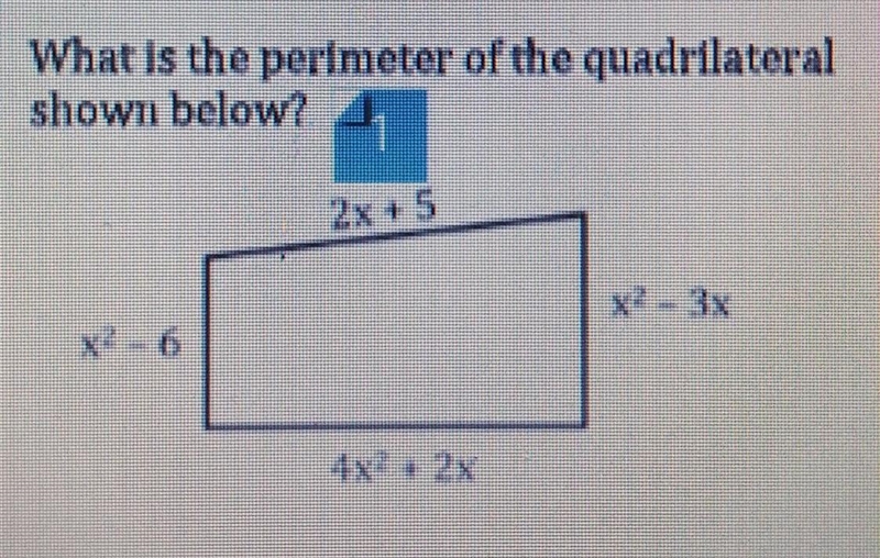 What is the perimeter of the quadrilateral shown below?​-example-1