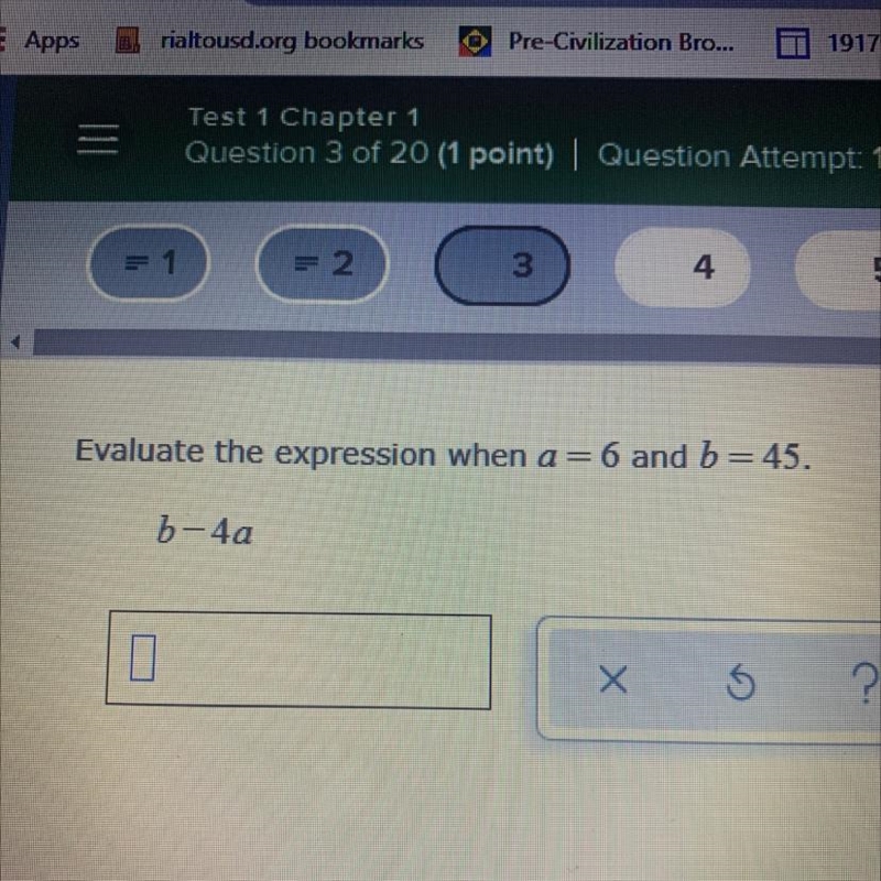 Evaluate the expression when a=6 and b=45-example-1