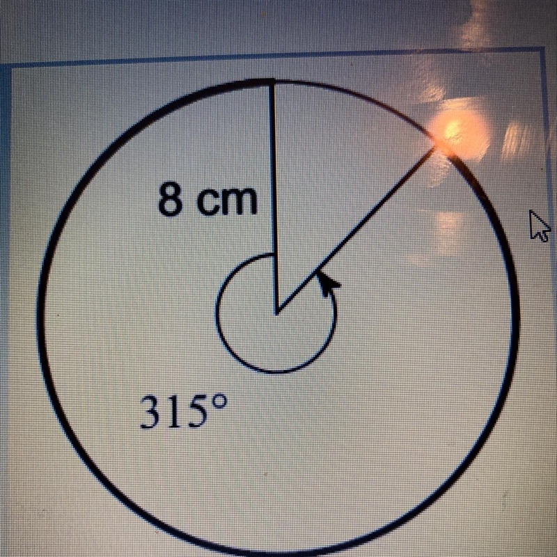 7. What is the arc length shown in the picture? Leave your answer in terms of pi.-example-1