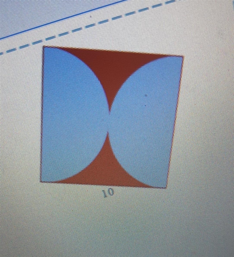 How do you calculate the area of this square which has two semicircles in it? please-example-1