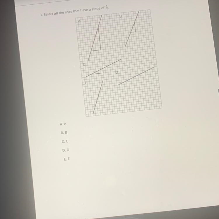 Select all the lines that have a slope of 5/2-example-1