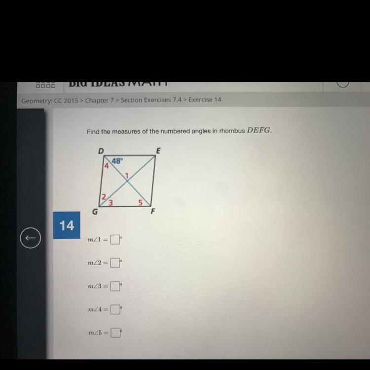 Can someone please tell me what the are the measurements of the numbered angles below-example-1