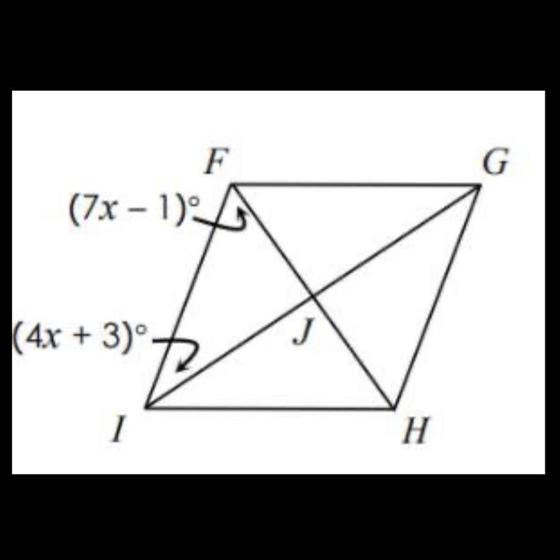 The following is a rhombus, solve for x-example-1