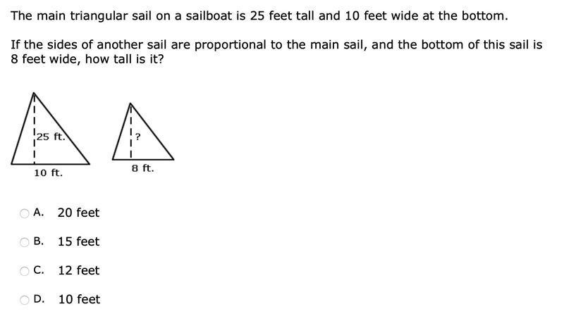 Question 14: Please help, if the sides of another sail are proportional to the main-example-1