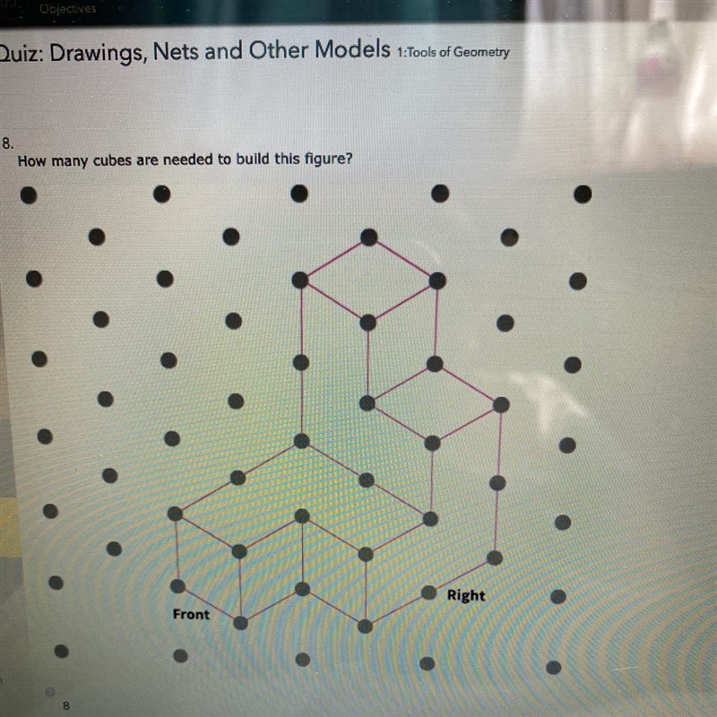 How many cubes are needed to build this figure? 8 9 11 10-example-1