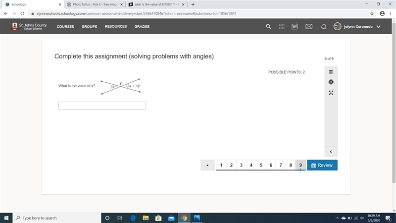 What is the value of x?!?!?!?!?-example-1