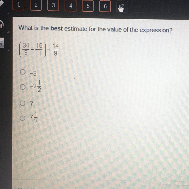 PLEASE HELP A GIRL OUT!!! What is the best estimate for the value of the expression-example-1