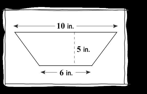 Recall the formula for the area of a trapezoid, A=1/2h(a+b) , where h is the height-example-1