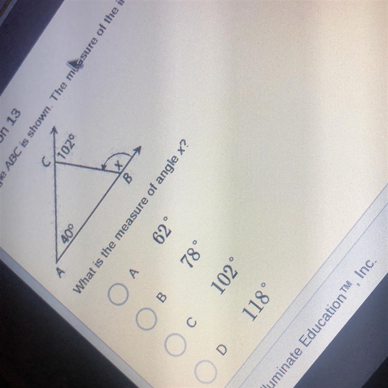 What is the measure of angle x?-example-1