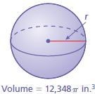 Find the radius r of the sphere.-example-1