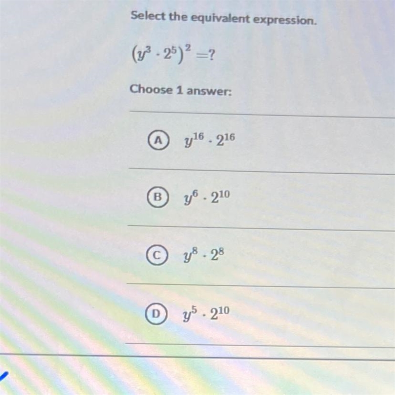 Select the equivalent expression.-example-1