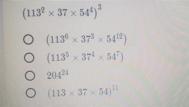 Select the expression that is equivalent to the given expression:​-example-1