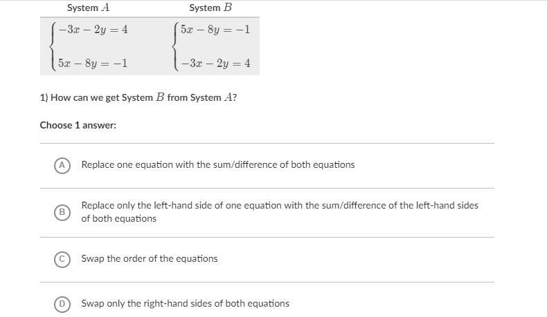 How can we get System B from System A? Are they equal?-example-1