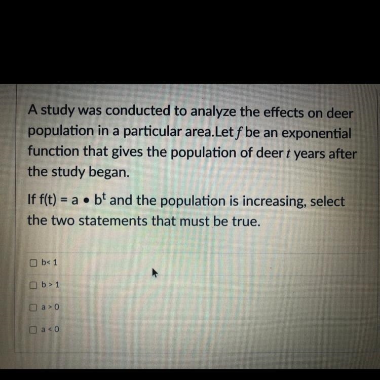 A study was conducted to analyze the effects on deer population in a particular area-example-1