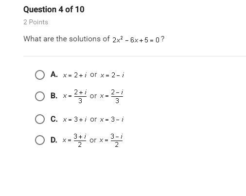 What are the solutions of 2x²-6x+5=0?-example-1