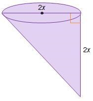 An oblique cone has a height equal to the diameter of the base. The volume of the-example-1